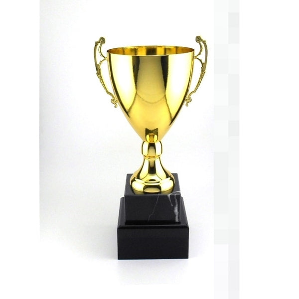 GOLD OR SILVER METAL ITALIAN TROPHY CUP WITH SUB-BASE