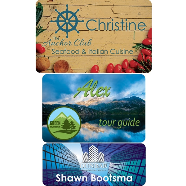 Gloss White Unisub Aluminum Name Badge with Radius Corners