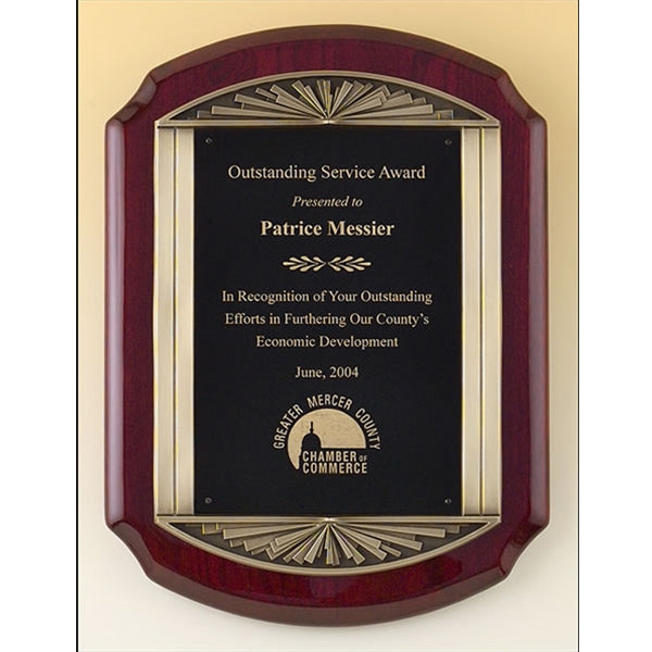 ROSEWOOD PLAQUE WITH CASTING