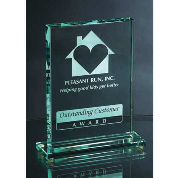 JADE CRYSTAL RECTANGLE ON BASE