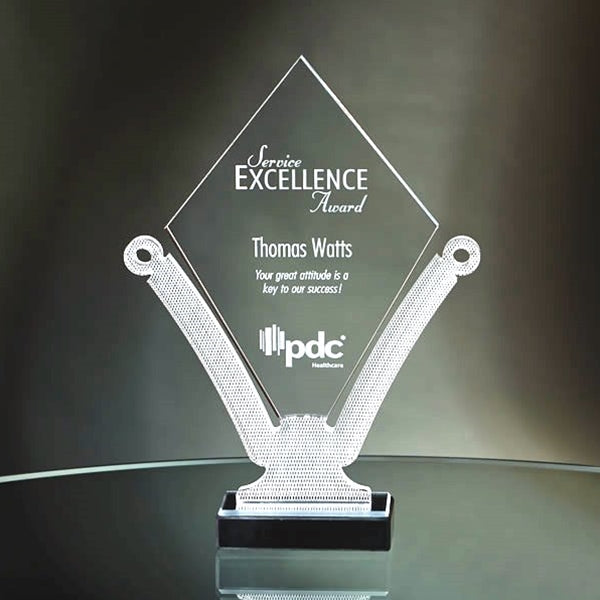 CLEAR LUCITE DIAMOND CUP AWARD