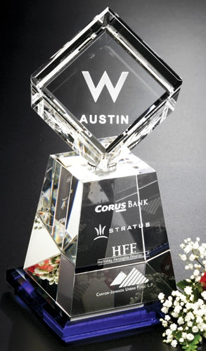SPINNING CRYSTAL CUBE AWARD