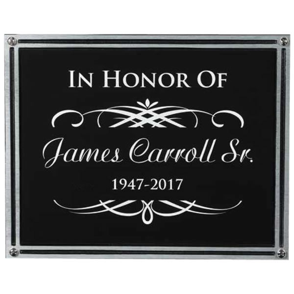 CAST ALUMINUM BLACK/SILVER PLAQUE