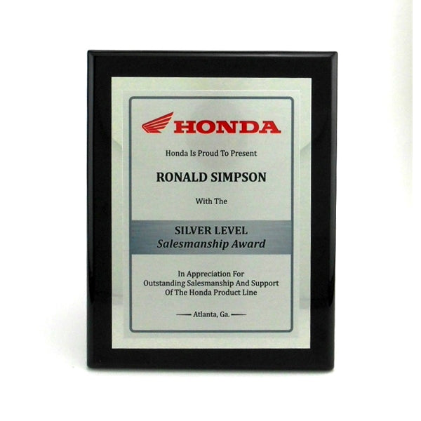 Executive Ebony Plaque: Double Plated, Modern Look, Various Sizes, Ideal for Graduation, Business, Corporate Events
