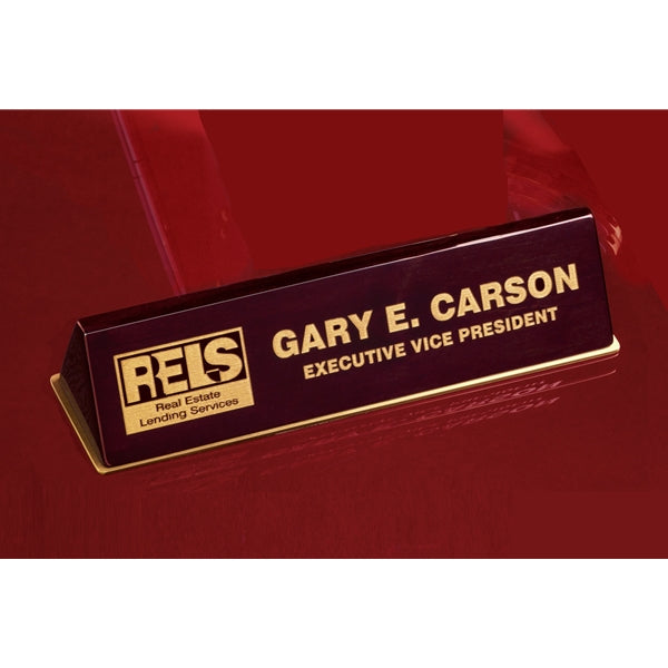 ROSEWOOD DESK NAME BLOCK