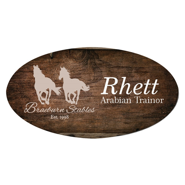 Gloss White Unisub Aluminum Oval Name Badge