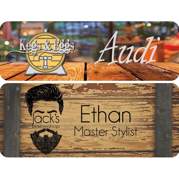 Gloss White Unisub Sublimatable Name Badge with Radius Corners