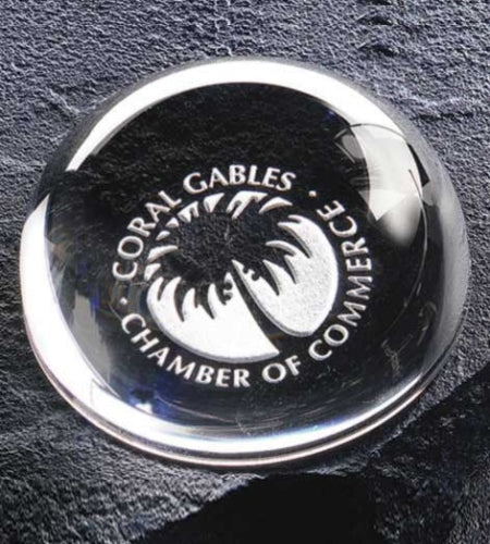OPTIC CRYSTAL DOME PAPER WEIGHT