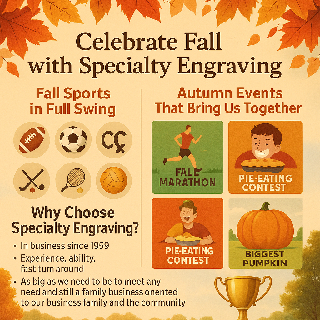 Celebrate Fall sports and events with Specialty Engraving Atlanta
