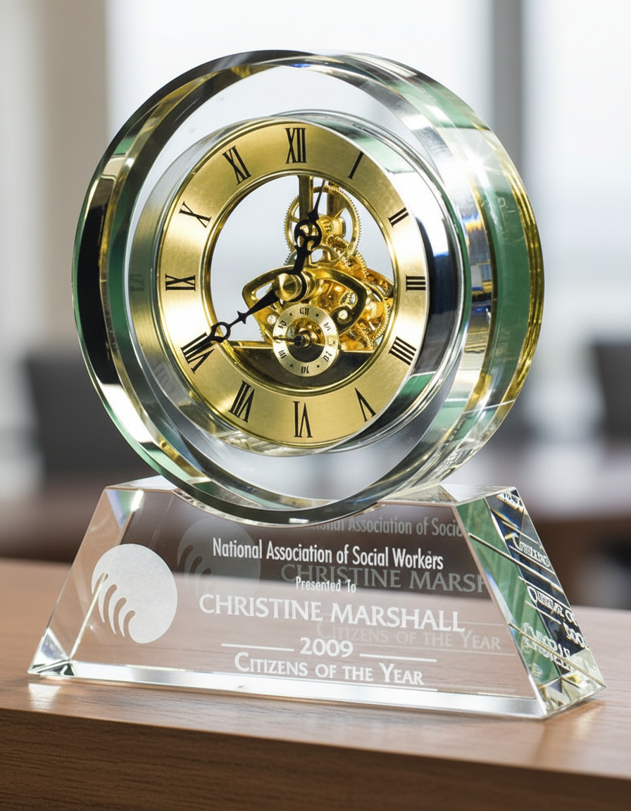 OPTIC CRYSTAL BRASWELL CLOCK