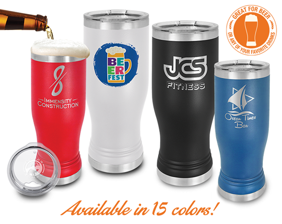 PILSNER TUMBLER WITH CLEAR LID 20 OZ
