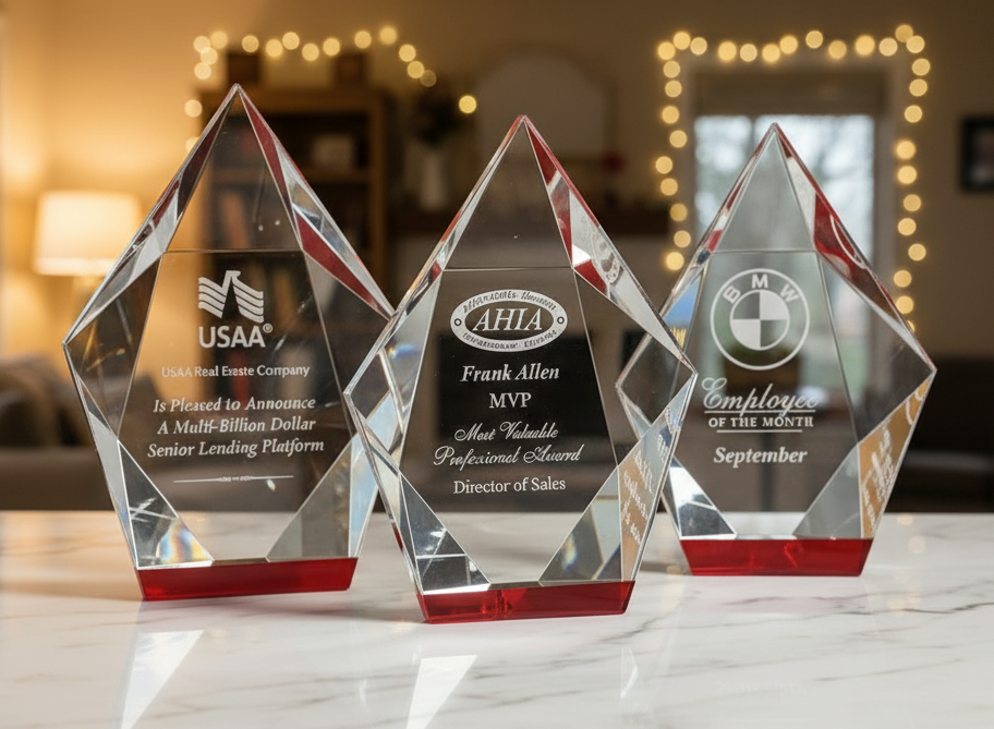 OPTIC CRYSTAL PENTAGON W/RED ACCENT