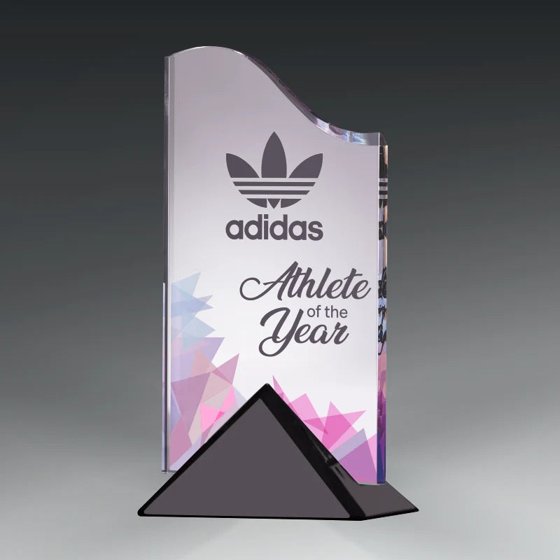 ACRYLIC WAVE AWARD WITH METAL BASE