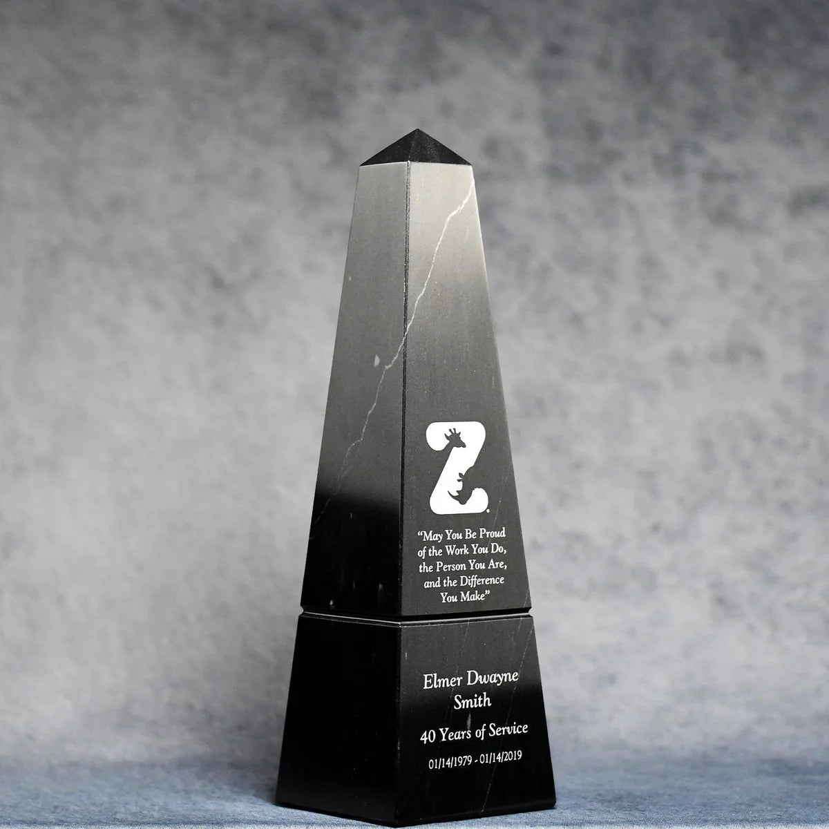 BLACK MARBLE OBELISK