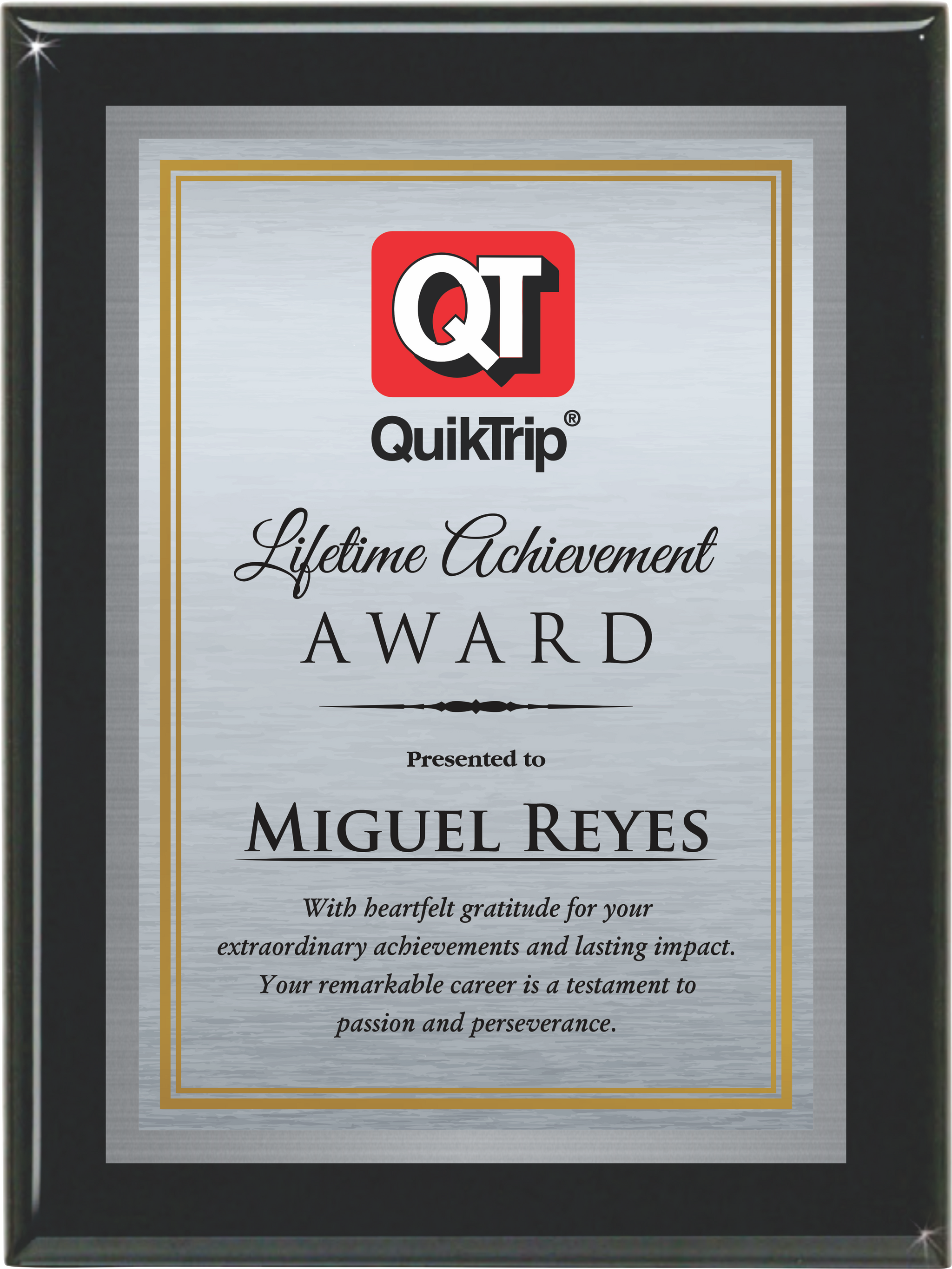 Premium Atlanta Custom Plaque/ gloss black with  logo and text in full color