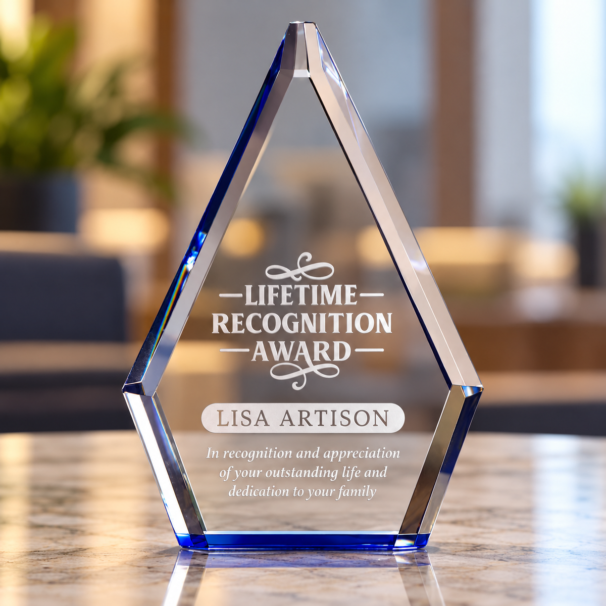 Blue Accented Diamond Award