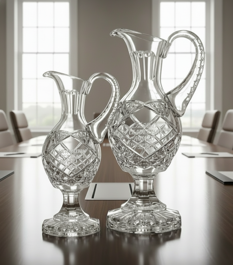 CRYSTAL FOOTED PITCHER