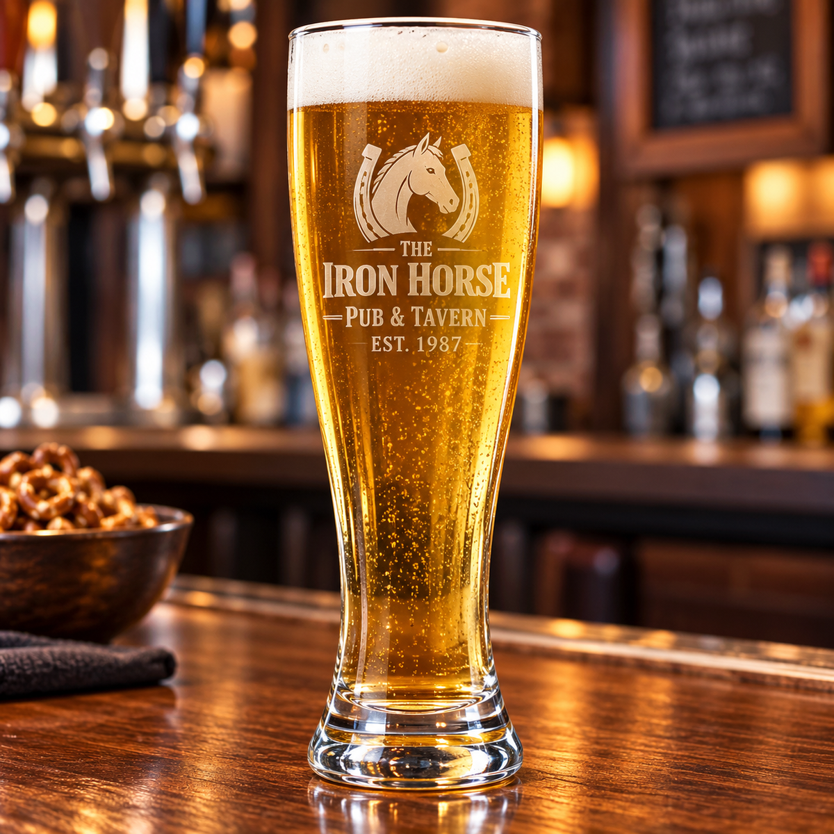 CUSTOM ENGRAVED PILSNER BEER GLASS