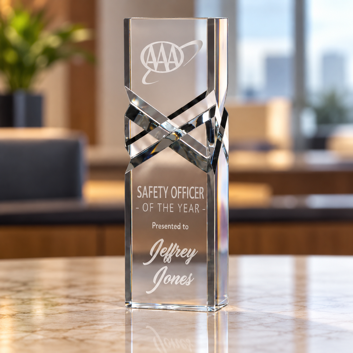 Clear Crystal Trident II Award