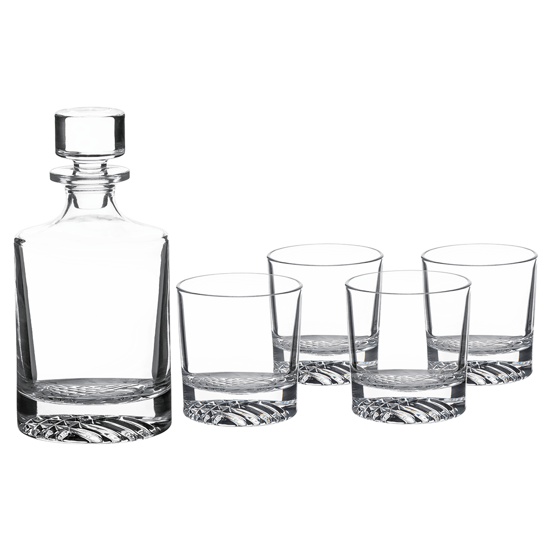 Round Tapered Glass Decanter Set with Four 9 oz. Glasses