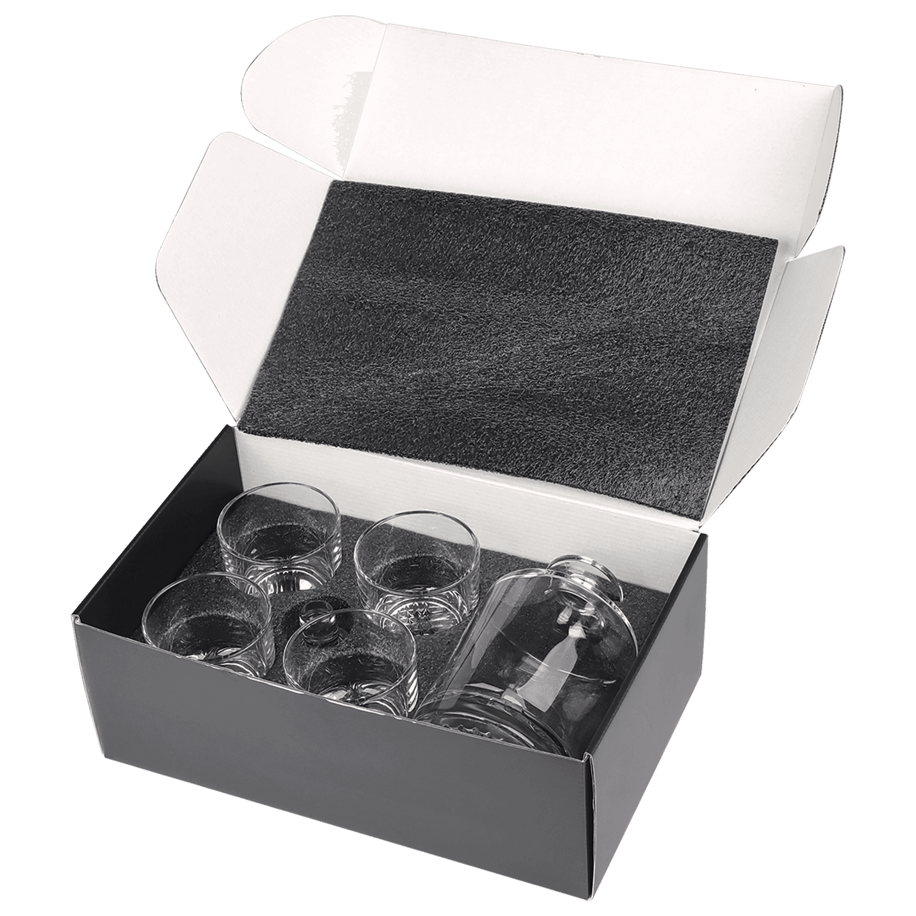 Round Tapered Glass Decanter Set with Four 9 oz. Glasses