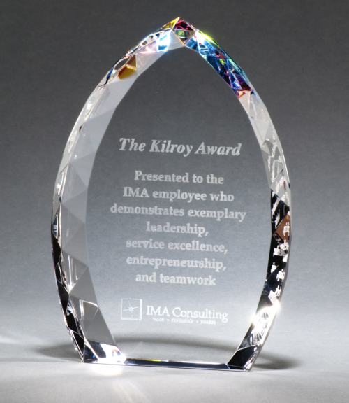 Freestanding Prismatic Crystal Flame with Rainbow Jeweled Edge