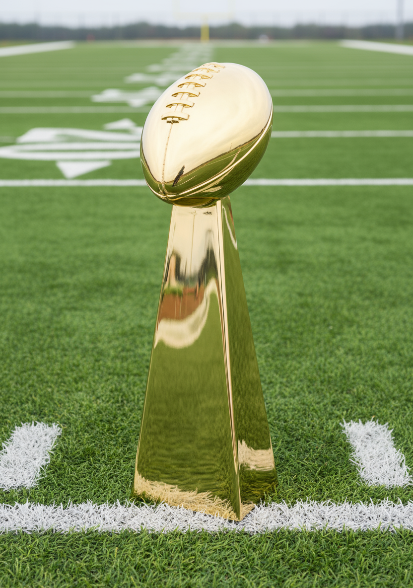 GOLD PLATED FOOTBALL SPORT TOWER