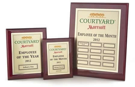 MOTIVATIONAL RECOGNITION PROGRAM: ROSEWOOD PIANO FINISH PLAQUES