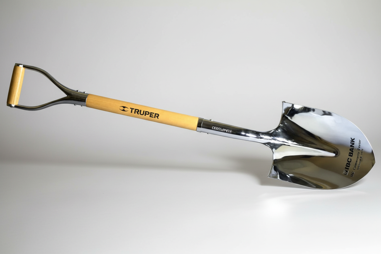 NICKEL-PLATED CEREMONIAL SHOVEL