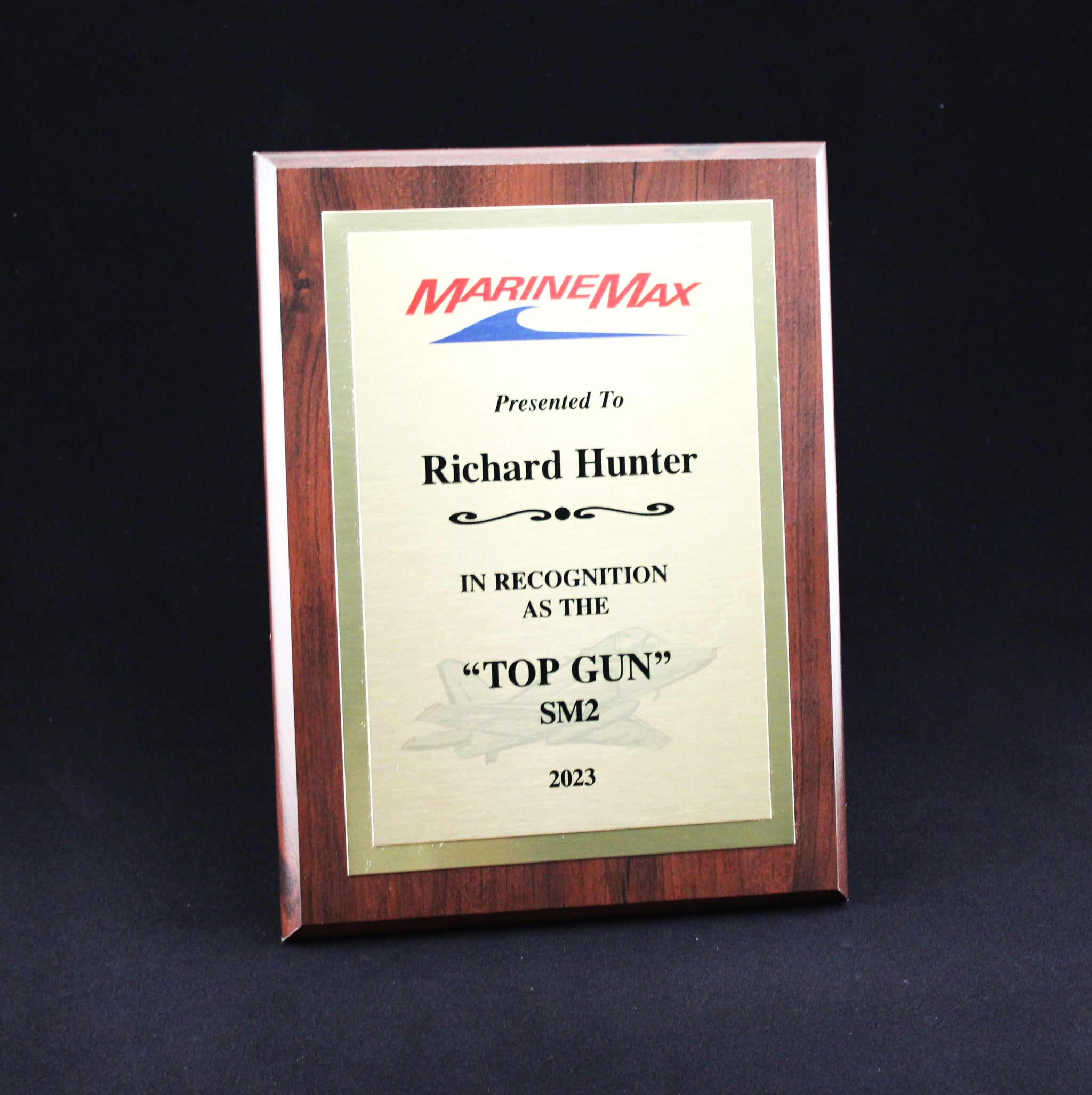 Cherry Finish Award: Full Color Graphics, Gold or Silver Plate, Custom Logo Option, Plaques Atlanta