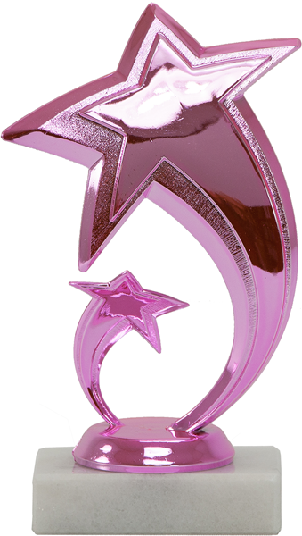 PRETTY IN PINK DOUBLE STAR FIGURE TROPHY
