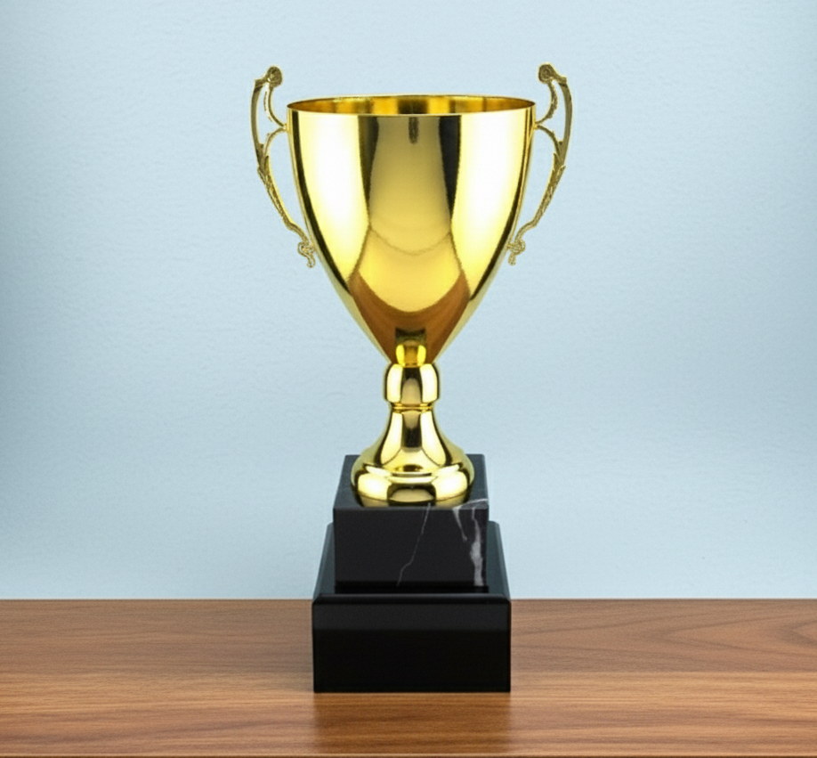 CLASSIC METAL ITALIAN TROPHY CUP WITH SUB-BASE