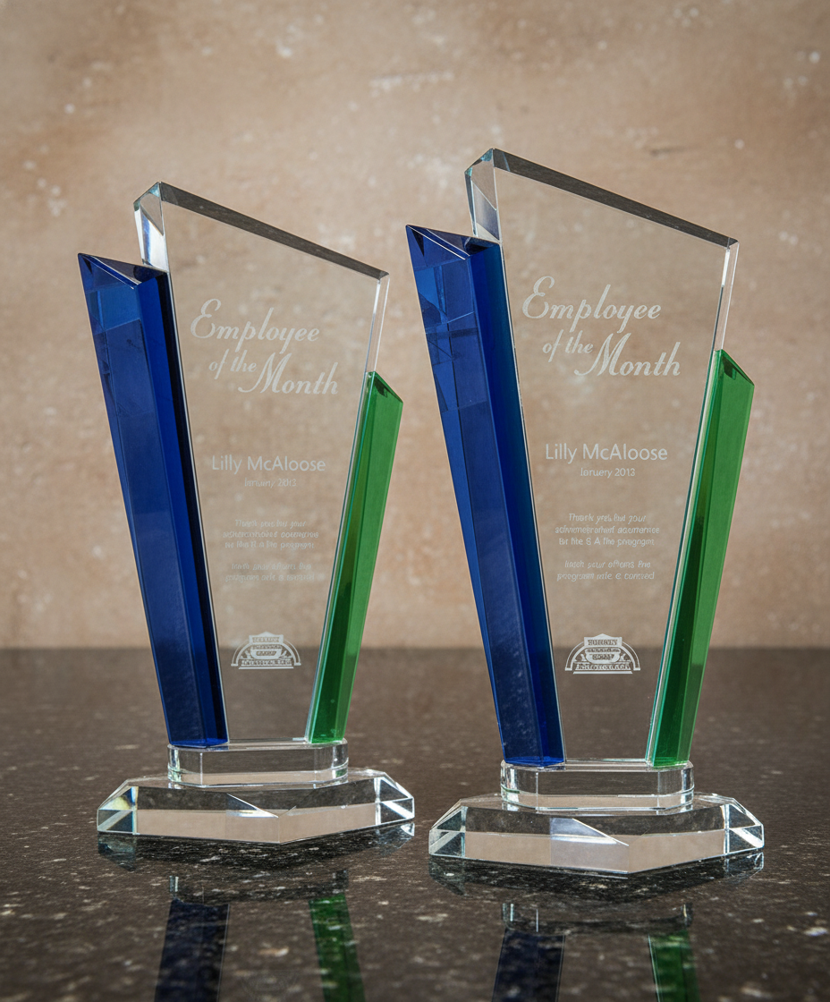 GREEN/BLUE OPTIC CRYSTAL PALACE AWARD