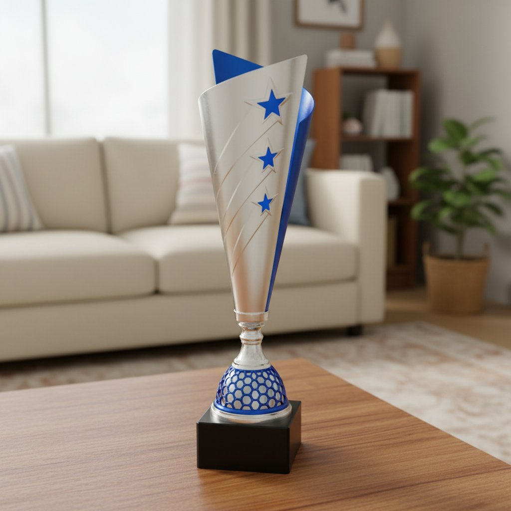 SILVER AND BLUE STAR CUP