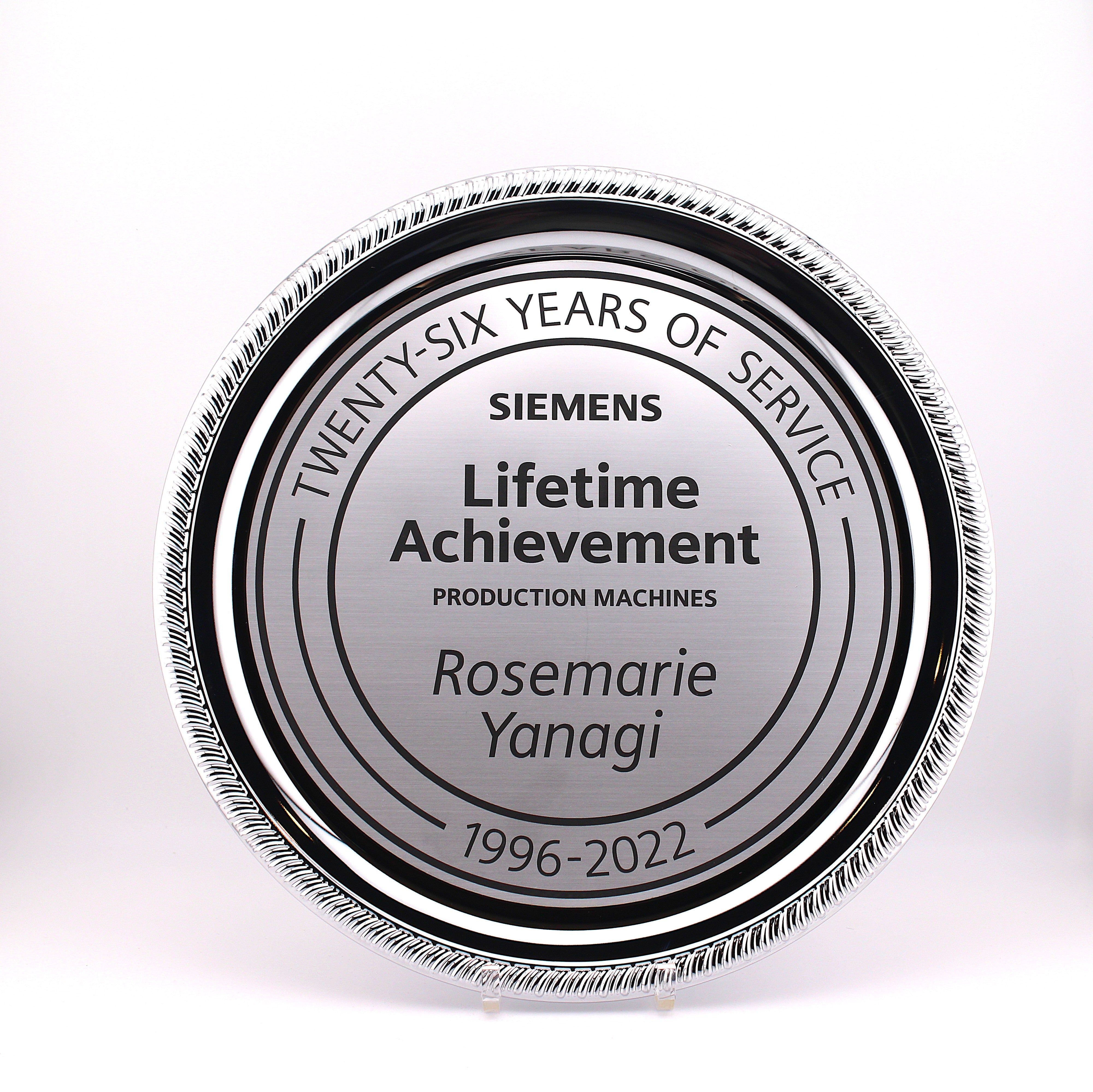 SILVER CHROME ROUND TRAY