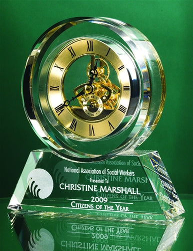 OPTIC CRYSTAL BRASWELL CLOCK