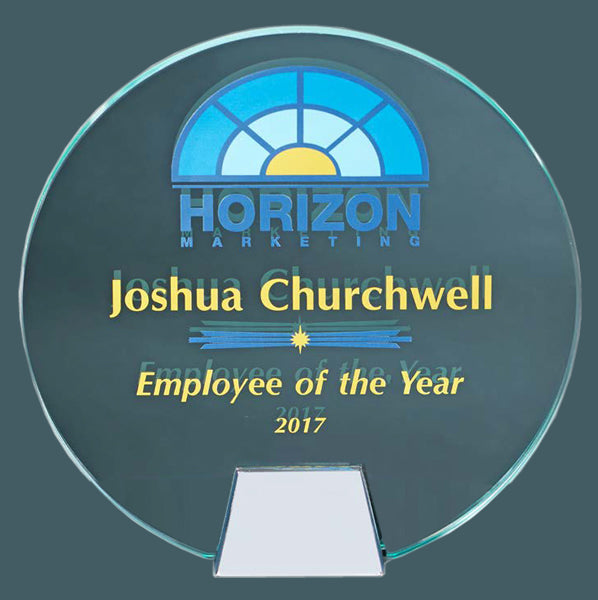 JADE GLASS CIRCLE WITH CHROME STAND