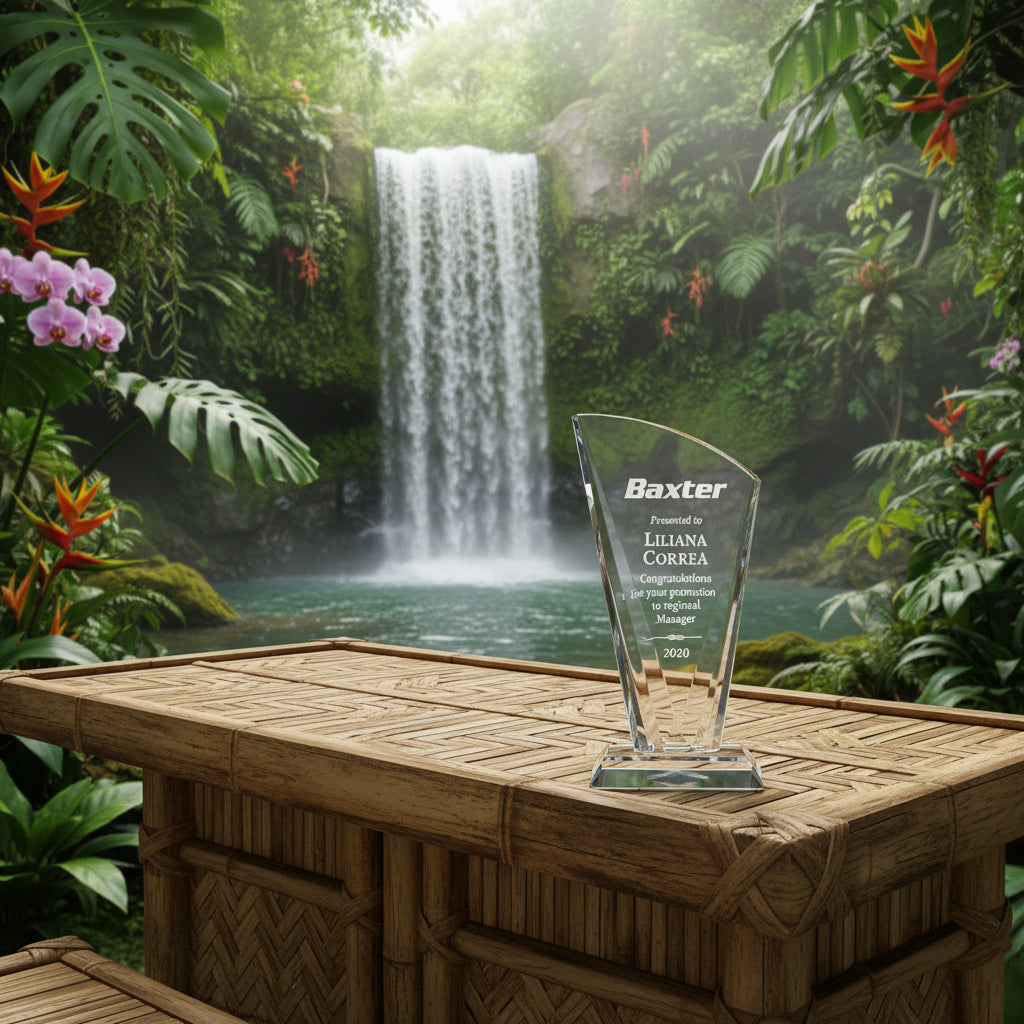 ISABELLA FACETED OPTIC CRYSTAL AWARD | deep etch custom engraving