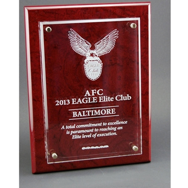 |PREMIUM QUALITY SANDETCH GLASS ON HIGH GLOSS ROSEWOOD|ATLANTA CUSTOM AWARDS 